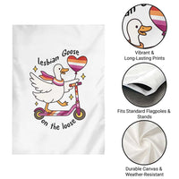 Lesbian Goose On The Loose Garden Flag Funny LGBTQ Animal Pride Gift