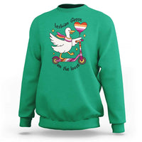Lesbian Goose On The Loose Sweatshirt Funny LGBTQ Animal Pride Gift