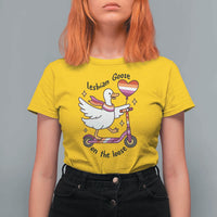 Lesbian Goose On The Loose T Shirt For Women Funny LGBTQ Animal Pride Gift