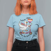 Lesbian Goose On The Loose T Shirt For Women Funny LGBTQ Animal Pride Gift