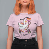 Lesbian Goose On The Loose T Shirt For Women Funny LGBTQ Animal Pride Gift
