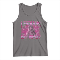 Funny Monkey Meme Lesbians Eat What Tank Top LGBTQ Pride Gift