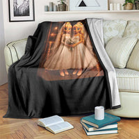 Funny Lesbian Pride Tung Tung Sahur Engagement Gift Throw Blanket