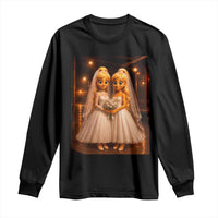Funny Lesbian Pride Tung Tung Sahur Engagement Gift Long Sleeve Shirt