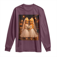 Funny Lesbian Pride Tung Tung Sahur Engagement Gift Long Sleeve Shirt