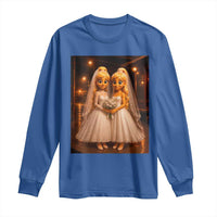 Funny Lesbian Pride Tung Tung Sahur Engagement Gift Long Sleeve Shirt