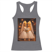 Funny Lesbian Pride Tung Tung Sahur Engagement Gift Racerback Tank Top