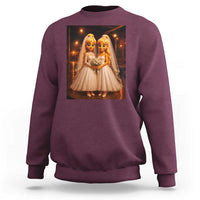 Funny Lesbian Pride Tung Tung Sahur Engagement Gift Sweatshirt