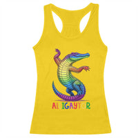 Alligaytor LGBTQ Pride Graphic Racerback Tank Top Queer Reptile Lovers