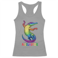 Alligaytor LGBTQ Pride Graphic Racerback Tank Top Queer Reptile Lovers