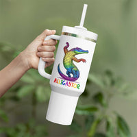 Alligaytor LGBTQ Pride Graphic Tumbler With Handle Queer Reptile Lovers