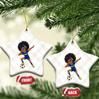 Funny Curacao Soccer Girl Ceramic Ornament Dabbing Football Fan Gift