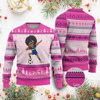 Funny Curacao Soccer Girl Ugly Christmas Sweater Dabbing Football Fan Gift