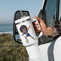Funny Curacao Soccer Girl Tumbler With Handle Dabbing Football Fan Gift
