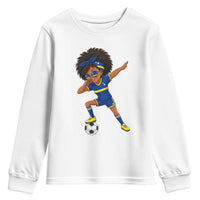 Funny Curacao Soccer Girl Youth Sweatshirt Dabbing Football Fan Gift