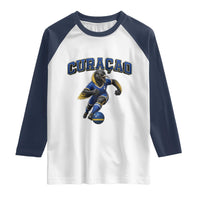 Funny Curacao Bird Soccer Lover Raglan Shirt Caribbean Island Gift