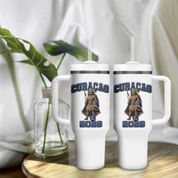 Curacao Warrior Football Fan Tumbler With Handle Proud Island Game Day Gift