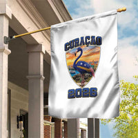 Funny Curacao Flamingo Soccer Lover Garden Flag Caribbean Island Gift