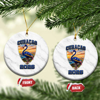 Funny Curacao Flamingo Soccer Lover Ceramic Ornament Caribbean Island Gift