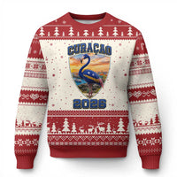 Funny Curacao Flamingo Soccer Lover Ugly Christmas Sweater Caribbean Island Gift
