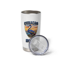 Funny Curacao Flamingo Soccer Lover Tumbler Cup Caribbean Island Gift