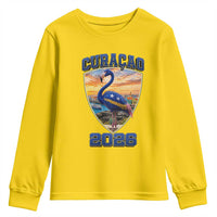 Funny Curacao Flamingo Soccer Lover Youth Sweatshirt Caribbean Island Gift