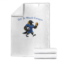 Funny Curacao Bird Soccer Fan Gift Throw Blanket Off To Watch Curaçao