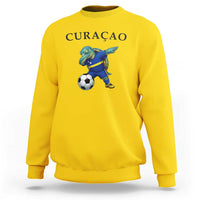 Funny Dabbing Sea Turtle Curaçao Soccer Fan Sweatshirt Caribbean Pride Graphic