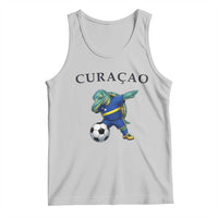 Funny Dabbing Sea Turtle Curaçao Soccer Fan Tank Top Caribbean Pride Graphic