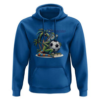 Funny Curaçao Iguana Soccer Fan Hoodie Caribbean Pride Football Graphic