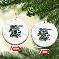 Funny Curaçao Iguana Soccer Fan Ceramic Ornament Caribbean Pride Football Graphic