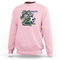 Funny Curaçao Iguana Soccer Fan Sweatshirt Caribbean Pride Football Graphic