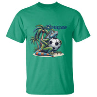 Funny Curaçao Iguana Soccer Fan T Shirt Caribbean Pride Football Graphic