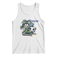 Funny Curaçao Iguana Soccer Fan Tank Top Caribbean Pride Football Graphic