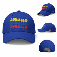 Retro Groovy Ecuador Baseball Cap Proud Ecuadorian Heritage