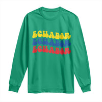 Retro Groovy Ecuador Long Sleeve Shirt Proud Ecuadorian Heritage