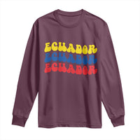 Retro Groovy Ecuador Long Sleeve Shirt Proud Ecuadorian Heritage