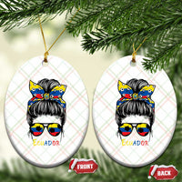Ecuador Soccer Ceramic Ornament Chica Ecuatoriana Pride Game Day Gift