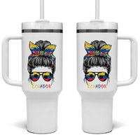 Ecuador Soccer Tumbler With Handle Chica Ecuatoriana Pride Game Day Gift