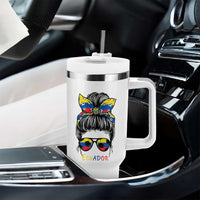 Ecuador Soccer Tumbler With Handle Chica Ecuatoriana Pride Game Day Gift