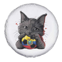 Ecuador Black Cat Soccer Game Day Spare Tire Cover Cat Lover Gift