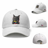 Ecuador Black Cat Soccer Game Day Baseball Cap Cat Lover Gift
