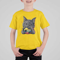 Ecuador Black Cat Soccer Game Day T Shirt For Kid Cat Lover Gift