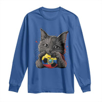 Ecuador Black Cat Soccer Game Day Long Sleeve Shirt Cat Lover Gift
