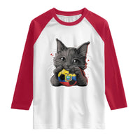 Ecuador Black Cat Soccer Game Day Raglan Shirt Cat Lover Gift