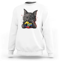 Ecuador Black Cat Soccer Game Day Sweatshirt Cat Lover Gift