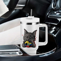 Ecuador Black Cat Soccer Game Day Tumbler With Handle Cat Lover Gift