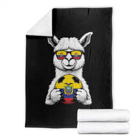 Funny Ecuador Alpaca Soccer Lover Throw Blanket South American Pride Gift