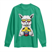 Funny Ecuador Alpaca Soccer Lover Long Sleeve Shirt South American Pride Gift