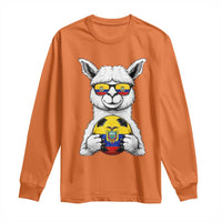 Funny Ecuador Alpaca Soccer Lover Long Sleeve Shirt South American Pride Gift